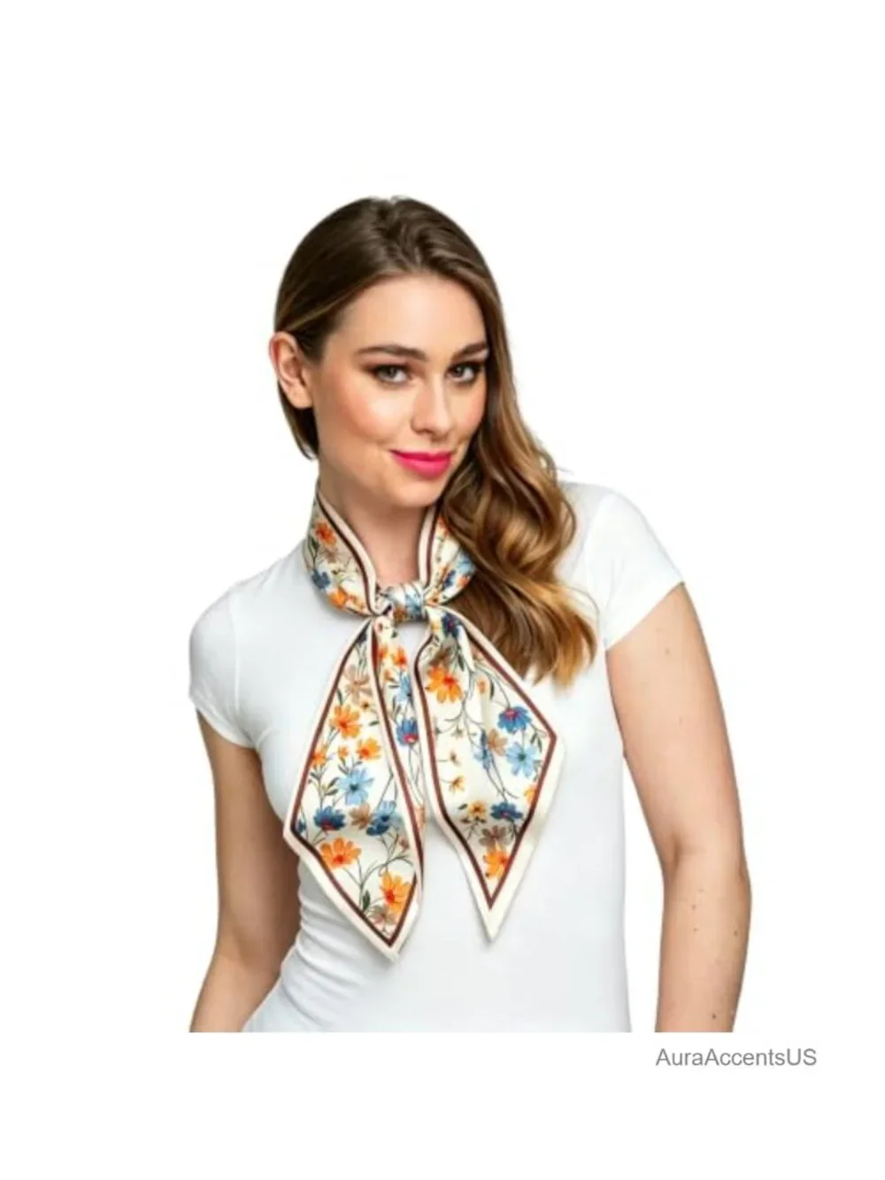 Silky Hair Scarf for Women, Long Ribbon Headband, Multi-Use Neck Scarf